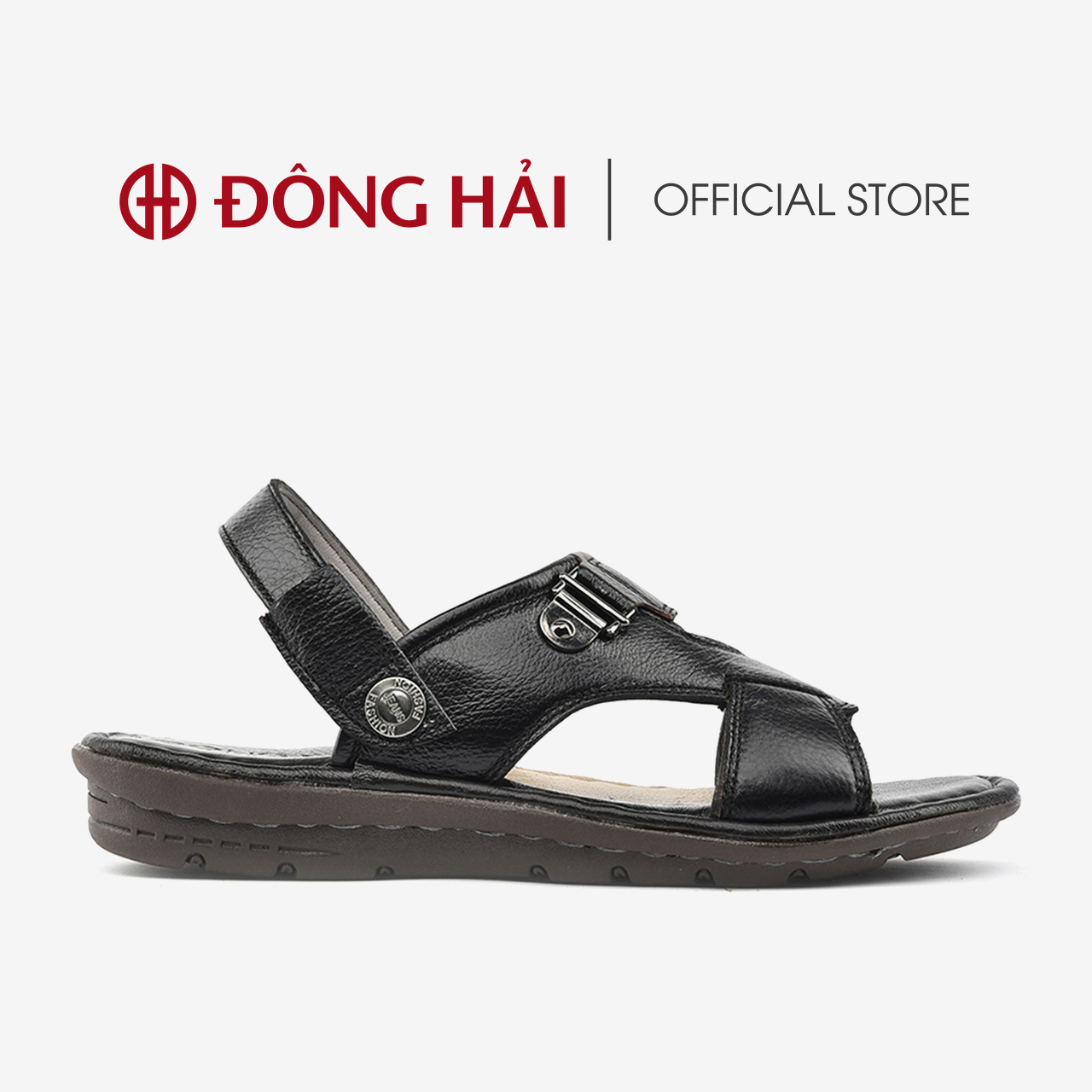 Giày Sandal nam Đông Hải quai ngang chất liệu da bò cao cấp đế  cao su chắc chắn - S1110