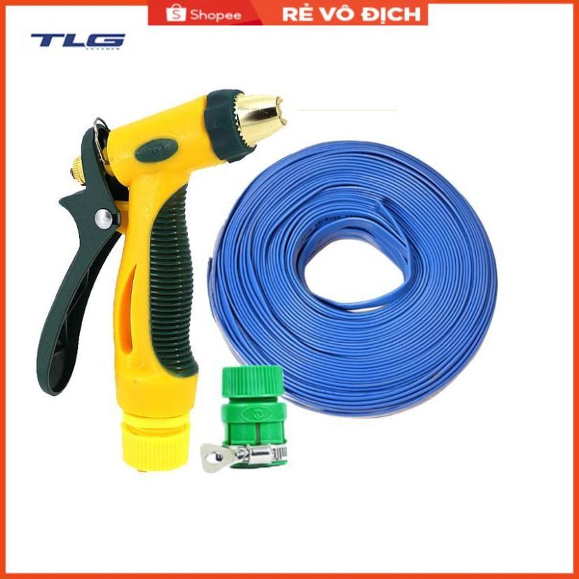 Bộ dây vòi xịt nước rửa xe,tưới cây tăng áp 3 lần 3-5M( nối nhựa xanh) 206317