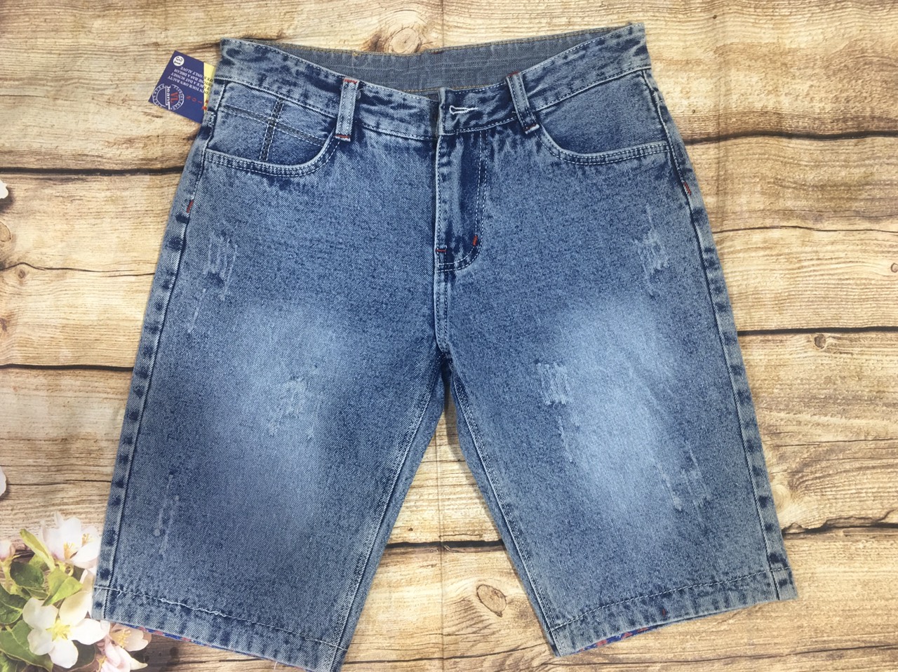 quần short jean nam mẫu đơn giản không phai màu