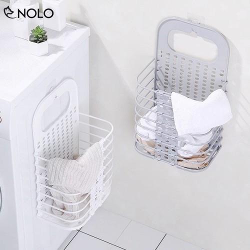 Bộ Sọt Giỏ Đựng Quần Áo Vật Dụng Treo Tường Chất Liệu Nhựa PP Có Thể Gấp Gọn Tiện Dụng - MÀU TRẮNG - Hàng Chất Lượng