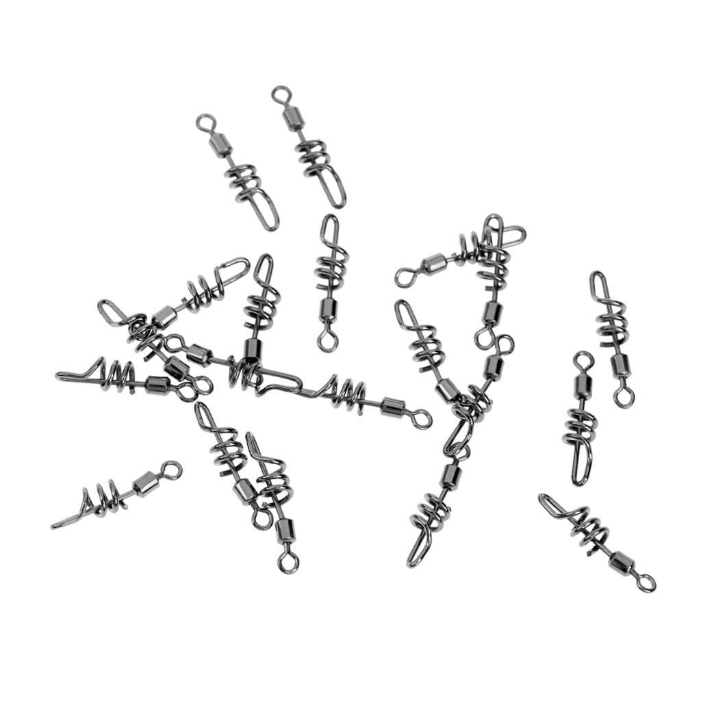 20 Pieces Fishing Swivel Snap Corkscrew Swivels Swirl Connector with Rolling Swivel Saltwater 16mm-27mm