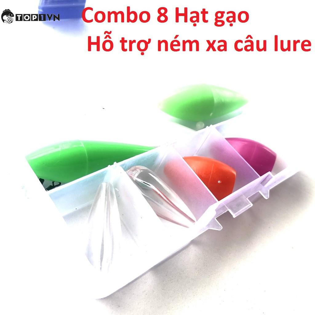 Combo 8 Hạt Gạo Thần Kì, Hạt Hỗ Trợ Ném Xa Câu Lure, dùng để chơi lure các con mồi nhẹ [ Top1VN ]