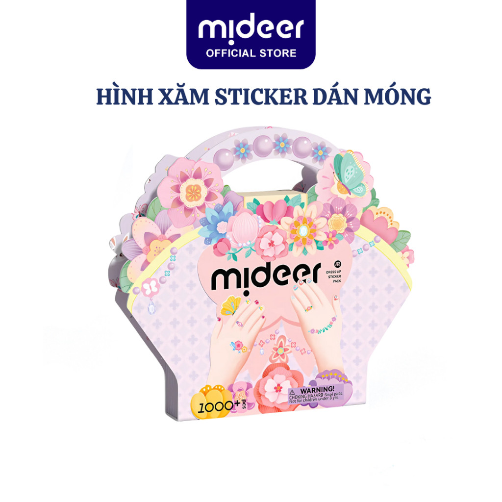 Hình xăm, sticker dán móng tay cho bé gái Mideer Garden Fairy Dress Up Sticker Pack 1000 miếng