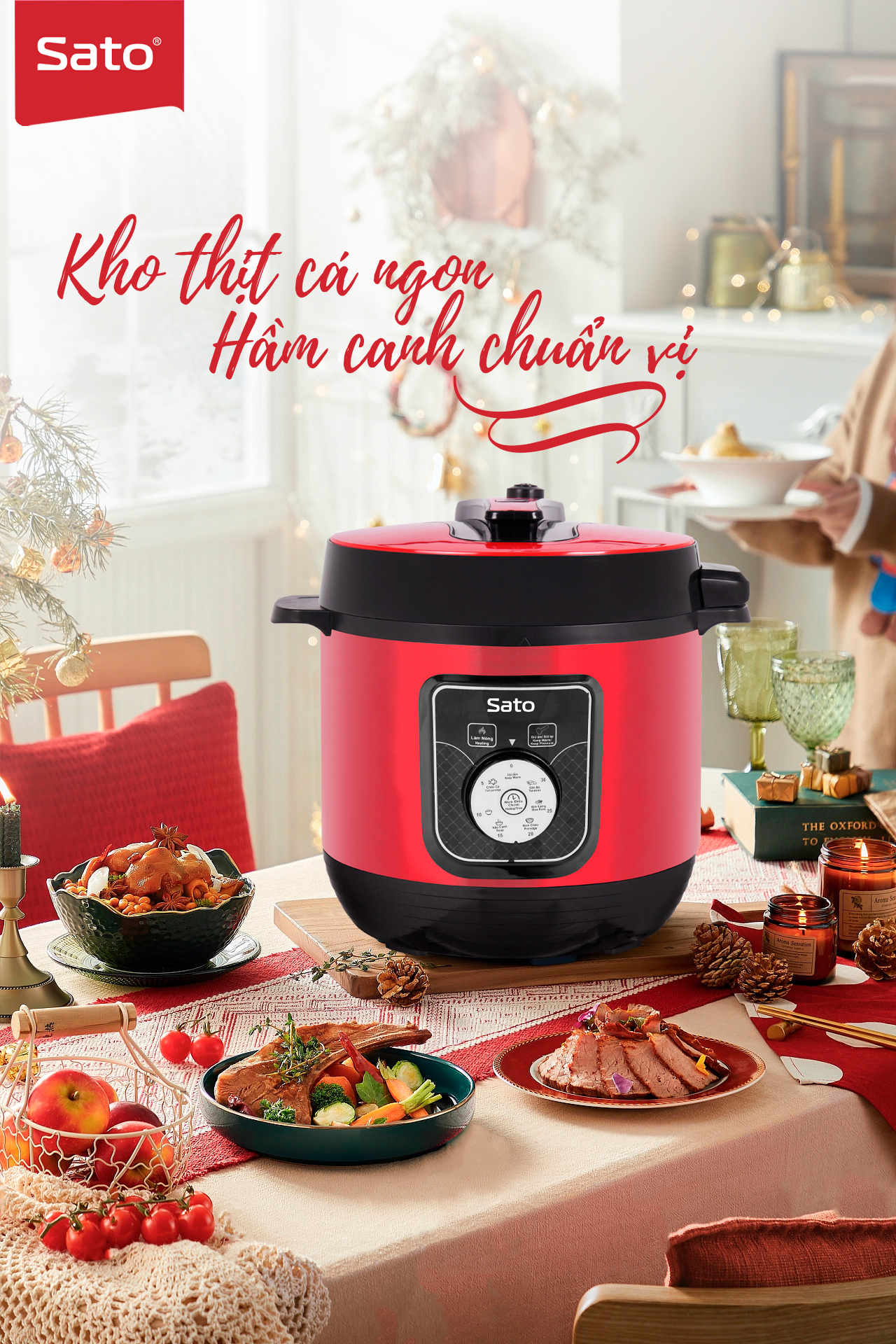 Nồi áp suất đa năng SATO 6AS041.D 6.0L - Nồi áp suất đa chức năng : nấu cơm, nấu cháo, hầm gân, ninh, súp, hấp, giữ ấm ... Dung tích : 6.0 lít phù hợp gia đình 4 - 6 người - Miễn phí vận chuyển toàn quốc - Hàng chính hãng