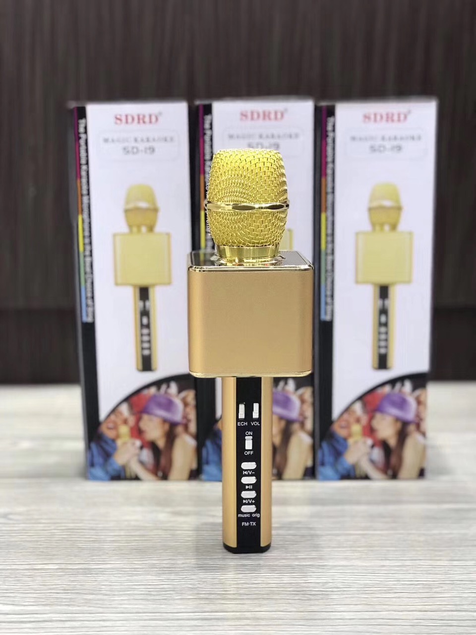 MIC KARAOKE SD-19 KÈM LOA - Hàng Nhập Khẩu (Giao Màu Ngẫu Nhiên)