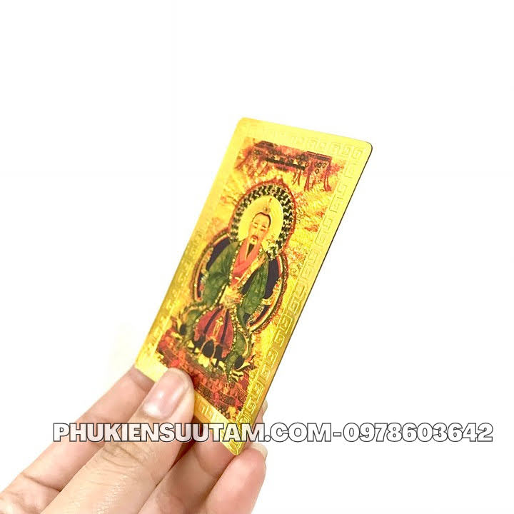 Thẻ Kim Bài Thần Trừ Thảm Họa Thiên Tai, kích thước: 8.3cmx5.3cmx0.2cm, màu: vàng - SP005740