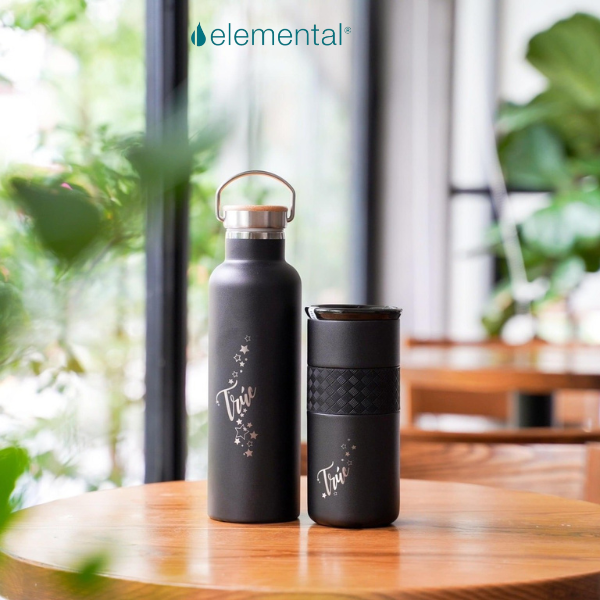 Set hộp quà tặng Sinh nhật, set Tinh tế, bình giữ nhiệt và ly giữ nhiệt Elemental cao cấp