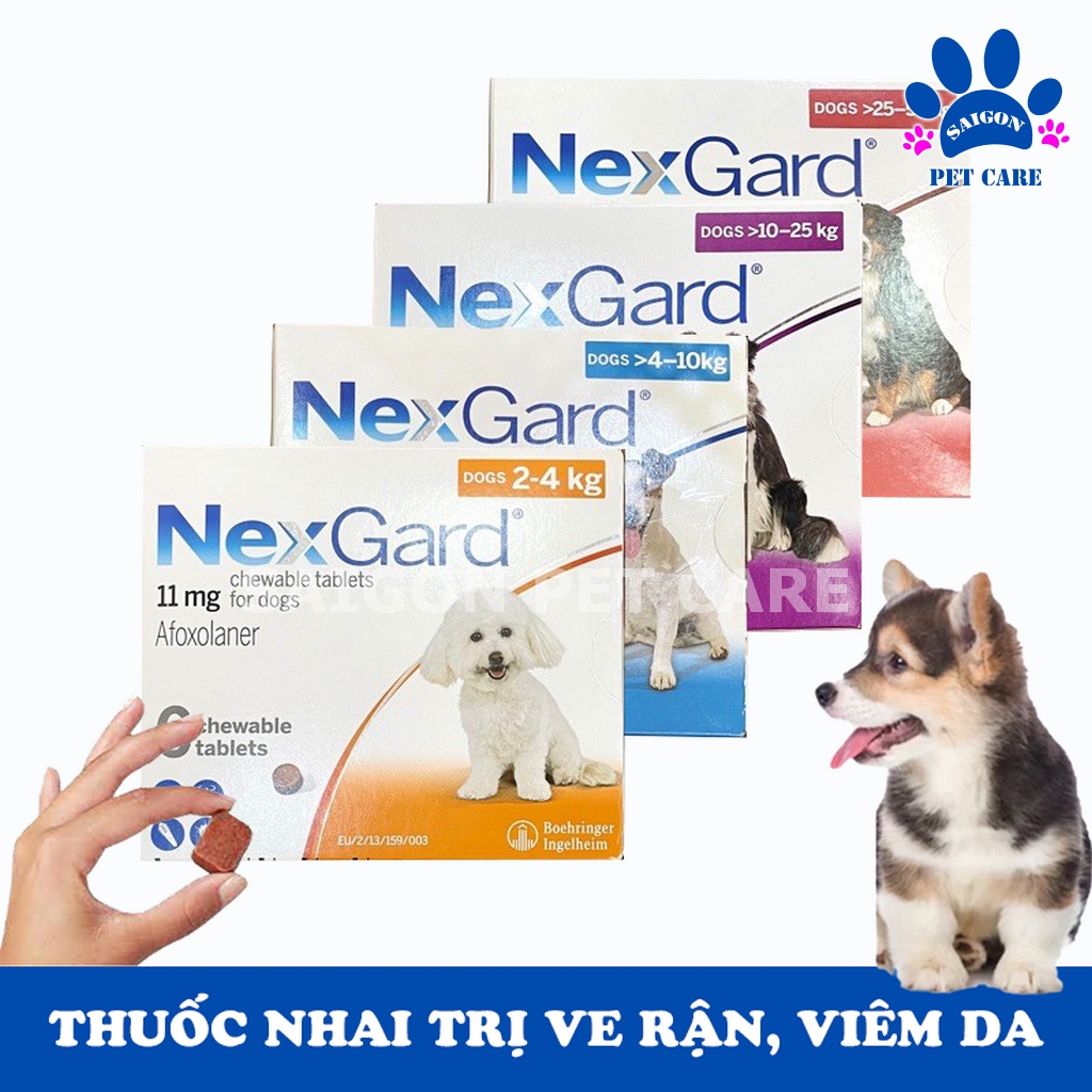 Viên nhai Nexgard trị ve rận, bọ chét cho chó (1 viên) - 25-50kg