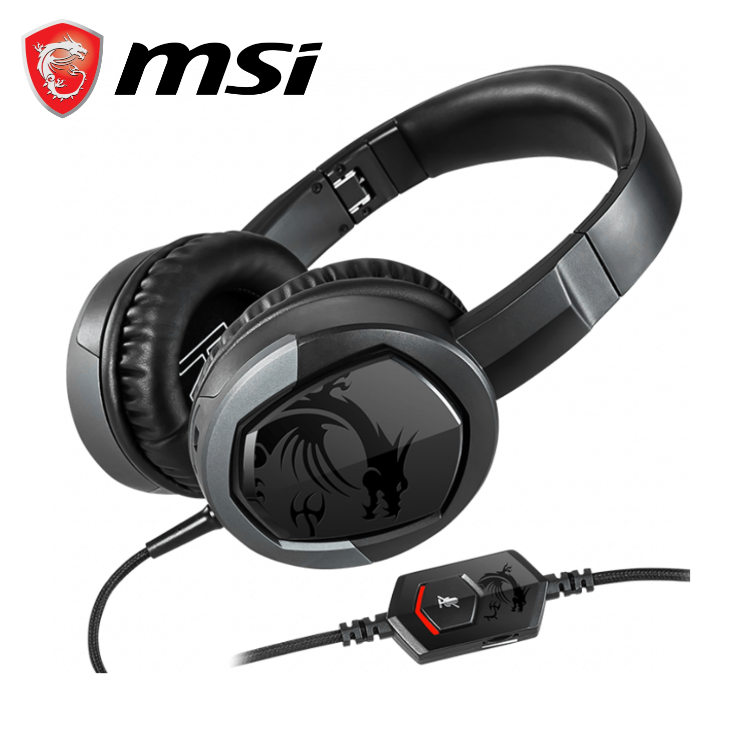 Tai Nghe Chụp Tai Gaming MSI Immerse GH30 V2 Tích Hợp Mic Tháo Dời, Dây Cắm 3.5mm Dài 1.5M - Hàng Chính Hãng