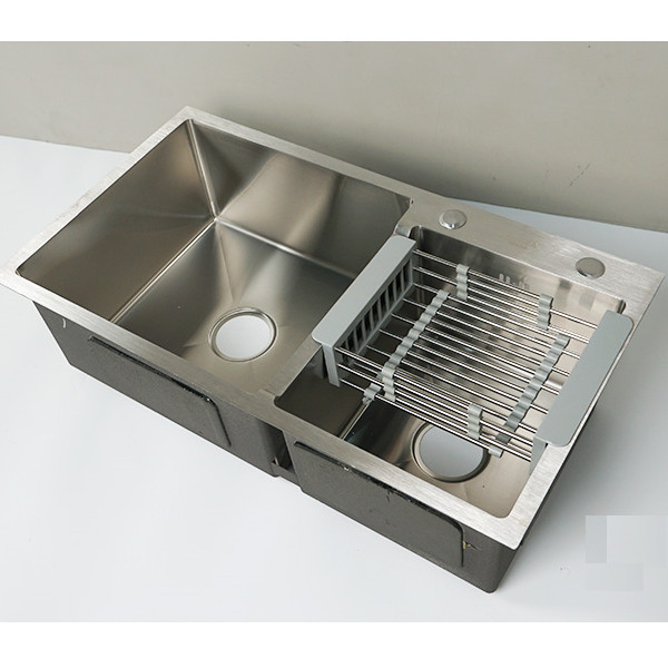 Chậu Rửa Chén Hai Hố Lệch - INOX Đúc