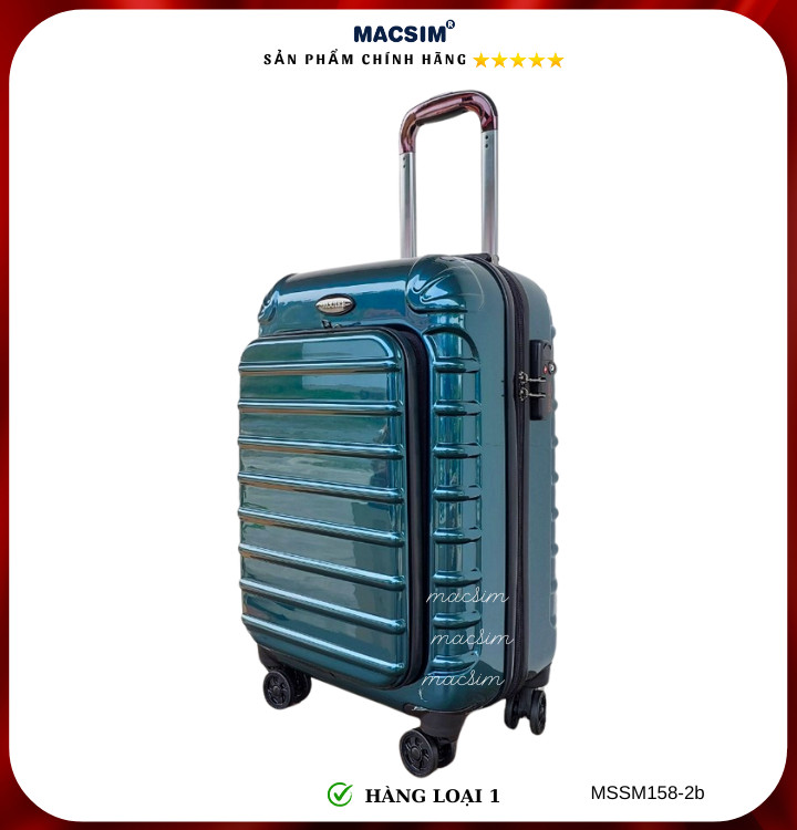 Vali cao cấp Macsim Smooire MSSM158-2b cỡ 20 inch màu (shiny blue) - Hàng loại 1