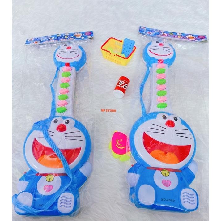 Đàn Đoraemon Ghita Xanh Tặng Pin Size 47cm Cực Đại Có Đèn, Bài Hát, Đàn, Nhạc Đồ Chơi