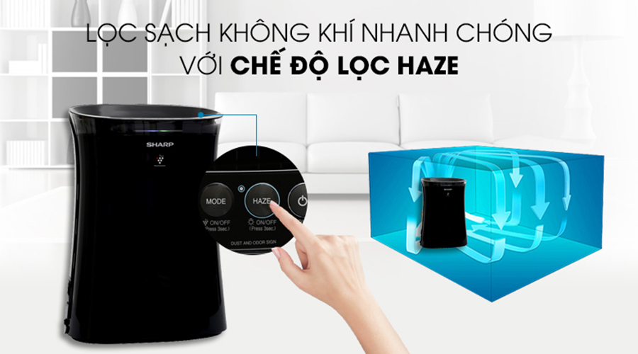 Máy Lọc Không Khí Bắt Muỗi Sharp FP-GM50E - Đen - Hàng chính hãng