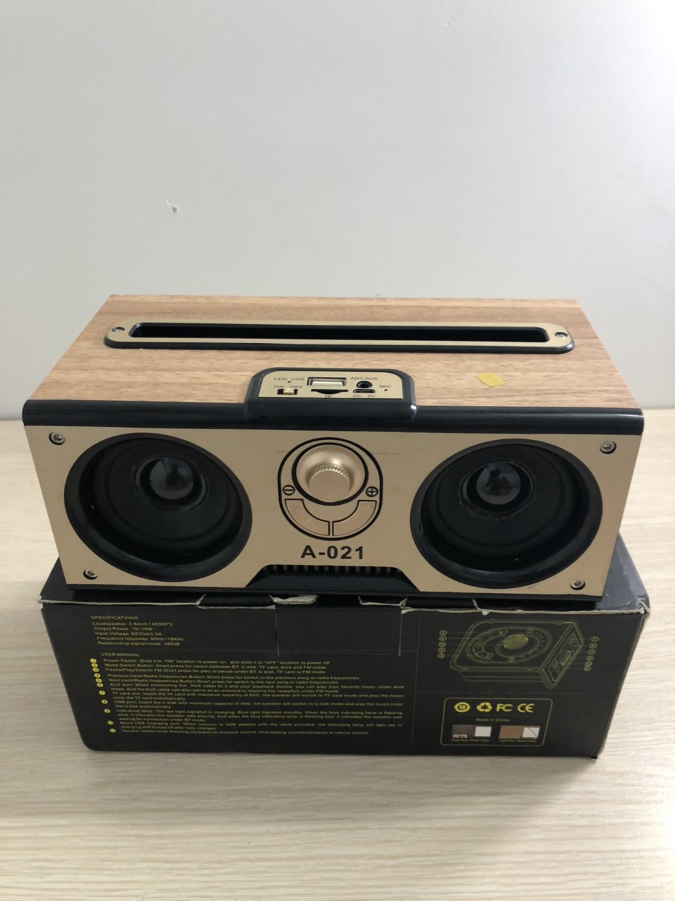 LOA VI TÍNH BLUTOOTH WOODEN SPEAKERS A-021