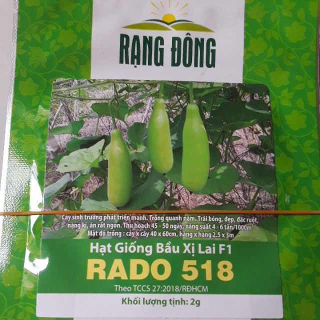 Hạt Giống Bầu Xị Lai F1 2 Gram Rạng Đông