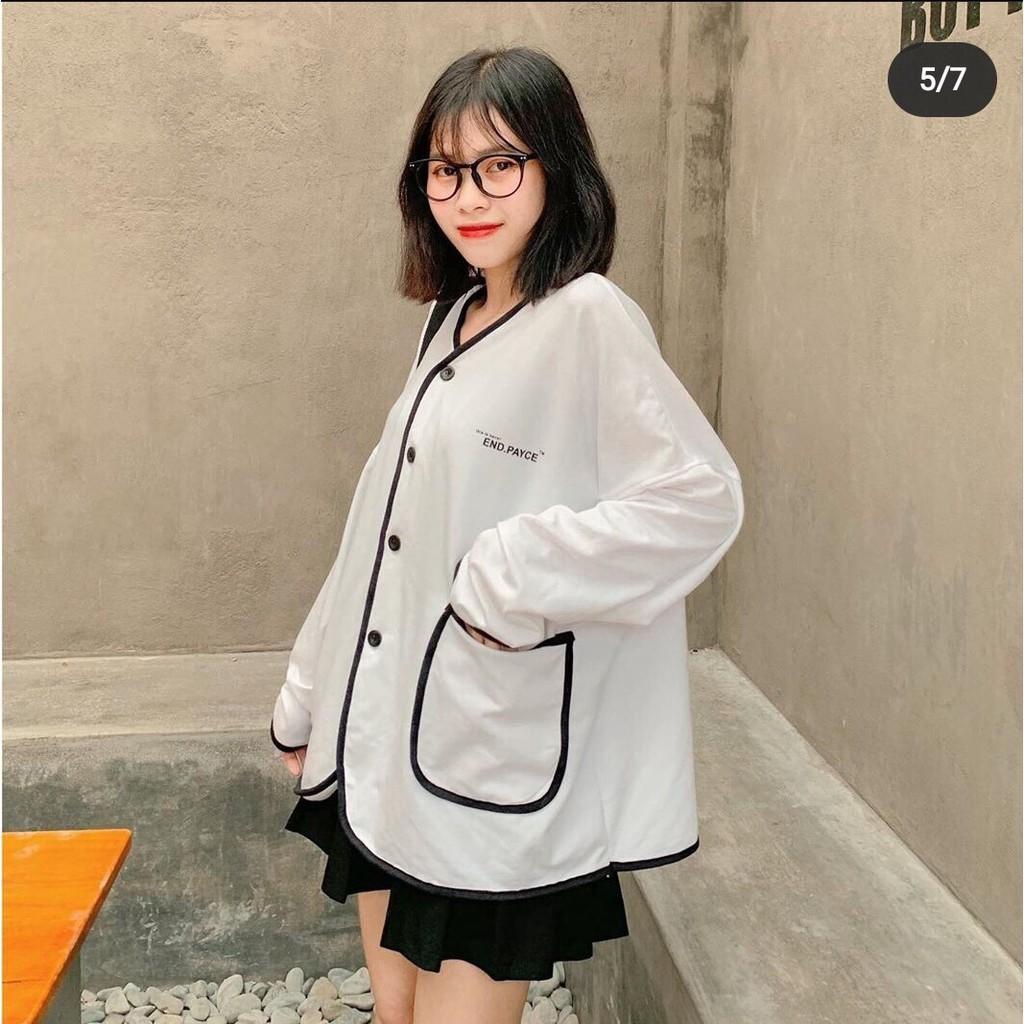 Áo khoác nỉ Cardigan ️/Áo nỉ bông viền full xinh xắn, trần bông êm ái - KN35