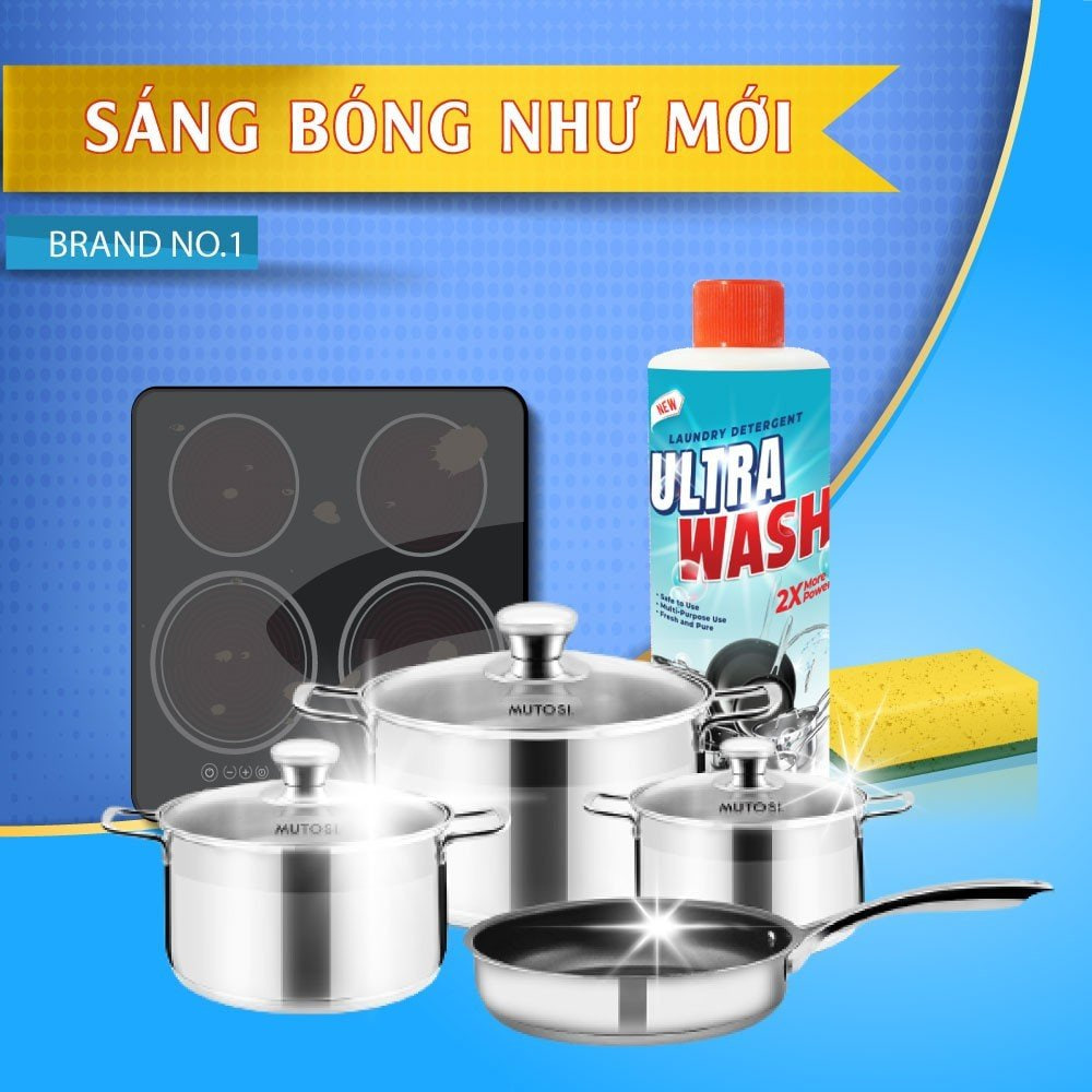 Chai Xịt Tẩy Rửa Đa Năng ULTRA WASH - SIÊU TẨY XOONG NỒI NHÀ BẾP CHUYÊN DỤNG - ĐÁNH BAY VẾT CẶN - VẾT Ố - RỈ SÉT - DẦU MỠ KÉT DÍNH