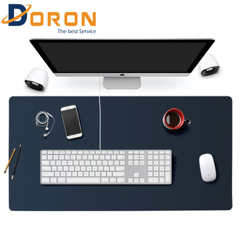 Bàn Di Chuột - Miếng Lót Chuột Cỡ Lớn 40X80, 45X90 Cm, Kiêm Deskpad Thảm Da, Trải Bàn Làm Việc Chống Nước Dùng Được Hai Mặt - Hàng Nhập Khẩu - 40X80 Cm - Xanh Dương - Vàng
