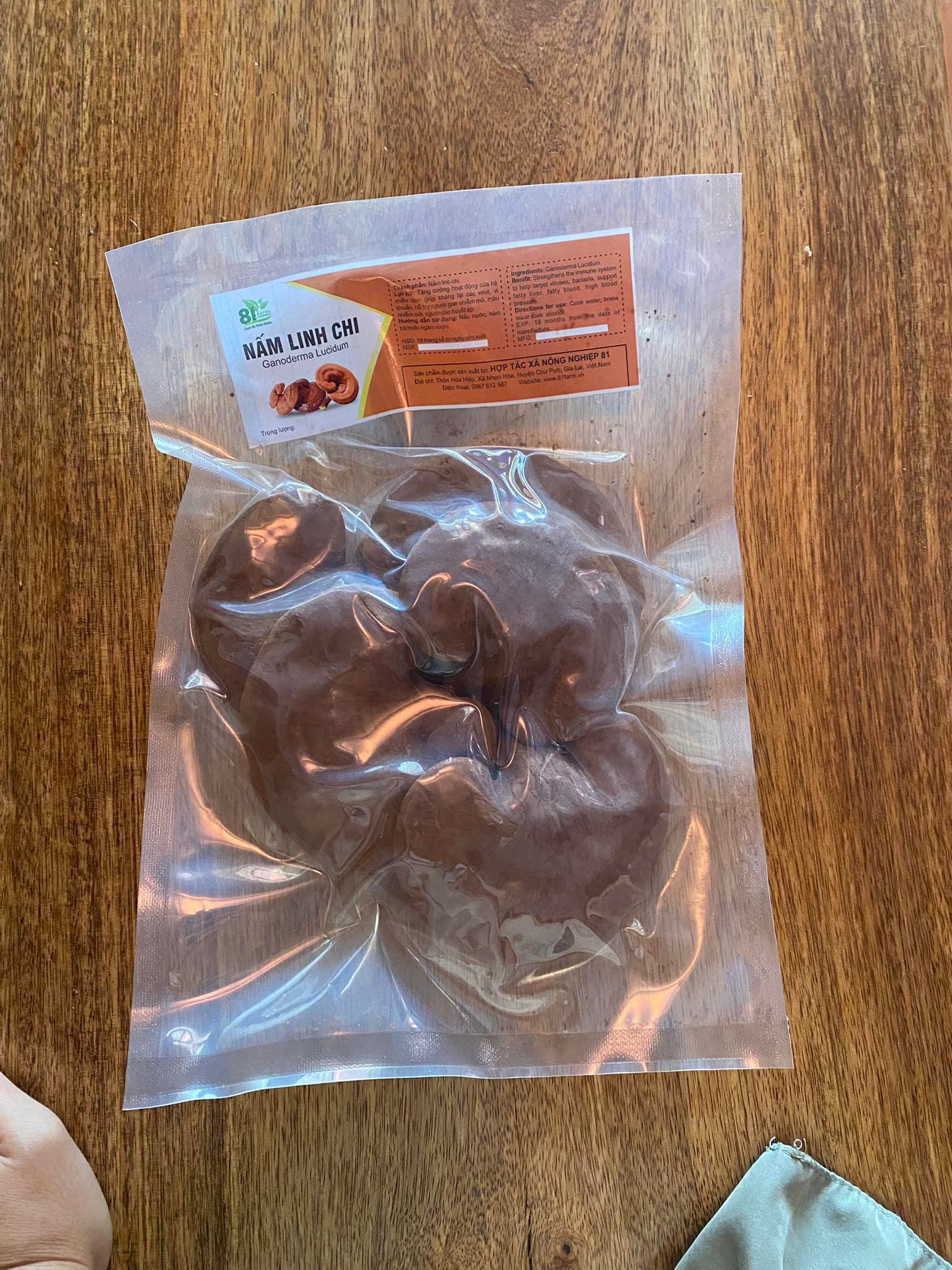 NẤM LINH CHI NGUYÊN TAI 81FARM NGUYÊN BÀO TỬ 100 G