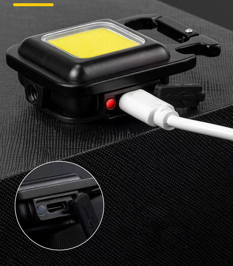 Đèn Led Mini Móc Khóa Đèn Cầm Tay Nhỏ Siêu Sáng đa chức năng có pin sạc USB C chống nước có nam châm từ tính - Hàng Chính Hãng