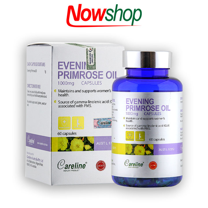 Viên uống Careline Evening Primrose Oil hỗ trợ đẹp da điều hòa kinh nguyệt cân bằng nội tiết tố nữ