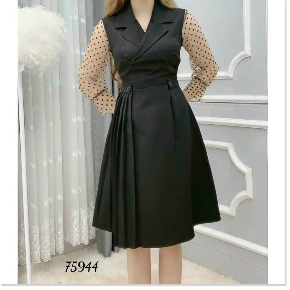 ĐẦM XÒE DỰ TIỆC TAY DÀI CHẤM BI CỰC HOT