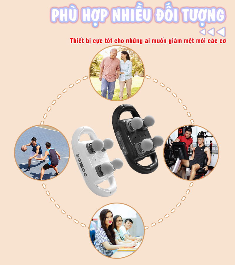 Máy massage đấm lưng và giãn cơ toàn thân 6 đầu Nikio NK-272 Pro - 9 chế độ, 20 cấp tốc độ mát xa