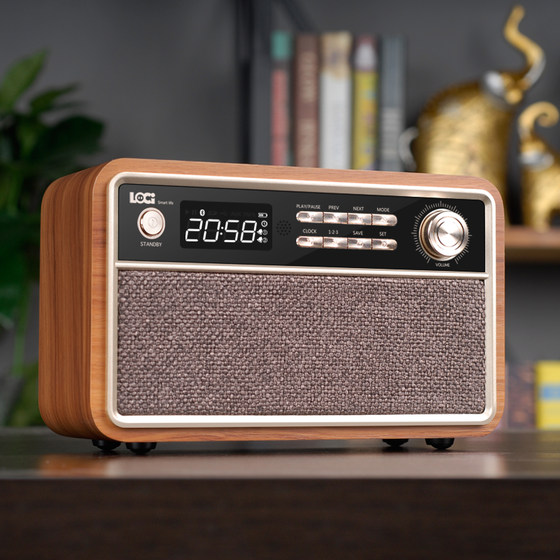 ĐÀI RADIO FM BÁO THỨC , BLUETOOTH , USB VỎ GỖ CỔ ĐIỂN LOCI D29 hàng nhập khẩu