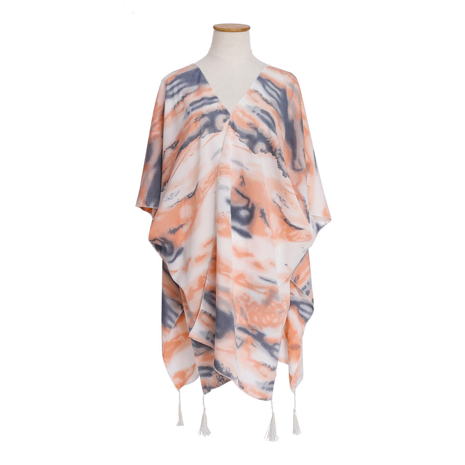 Lady Holiday Casual Cover Up Cardigan Summer Floral Loose Tops Tassel Blouse
