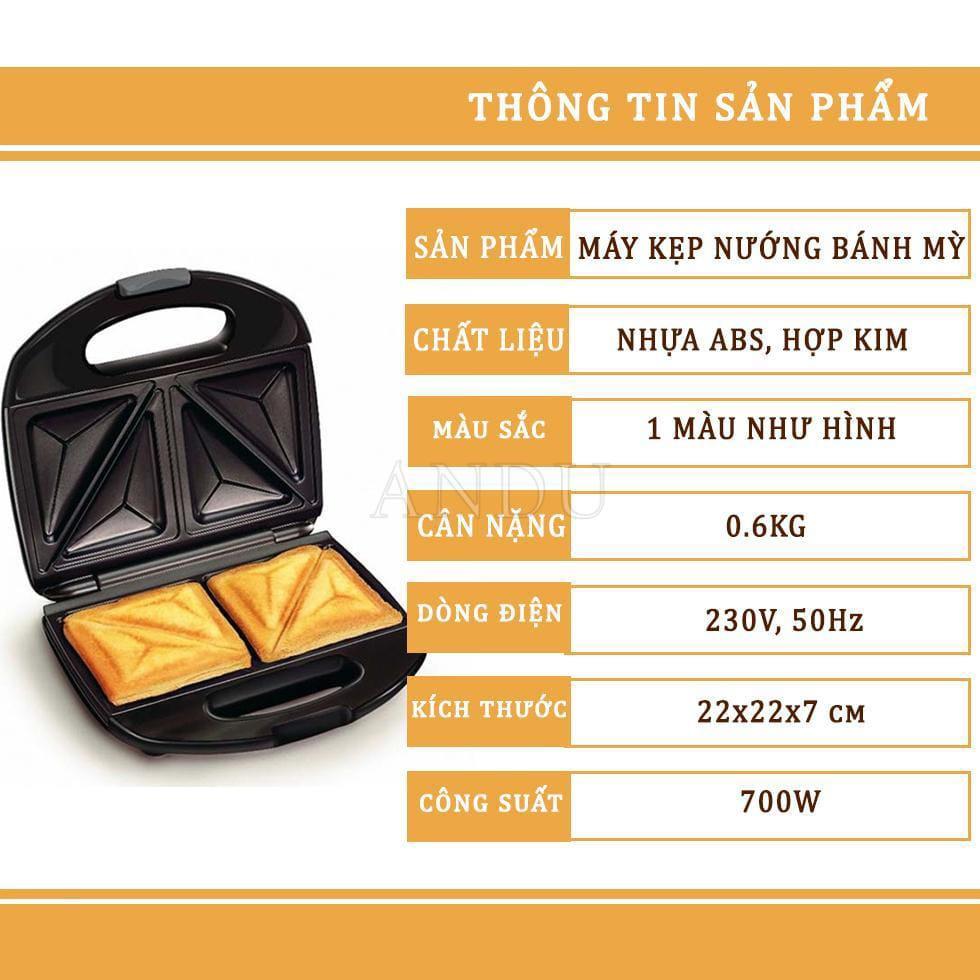 Máy Kẹp Nướng Bánh Mì NIKAI, Ép Bánh Sandwich, Rán Trứng, Làm Đồ Ăn Sáng, Nướng Thịt 2 Mặt Đa Năng