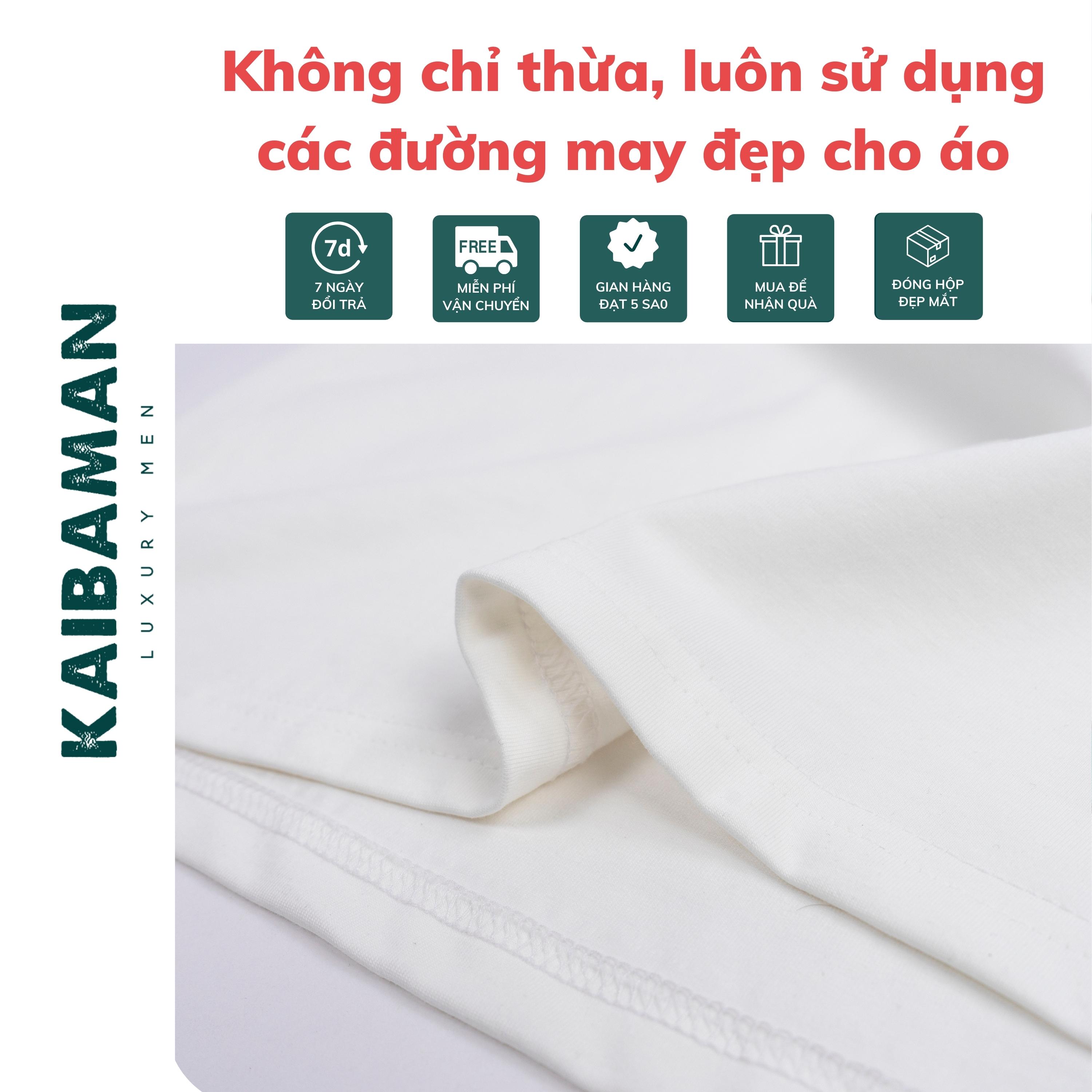 [A01-022] Áo Thun T-Shirt In Hình Hai Màu Xanh Trắng Áo Phông Nam Cổ Tròn Cotton Compact  - KAIBAMAN STORE