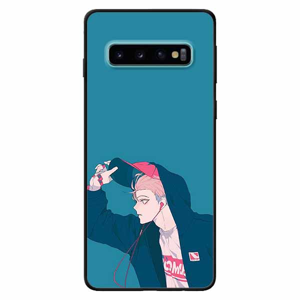 Ốp lưng dành cho Samsung S10 mẫu Cậu Bé Tai Nghe Đỏ