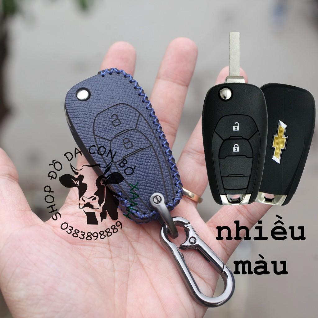 Bao da dành cho chìa khóa Chevrolet Trailblazer, Colorado handmade da thật (chìa gập) 002