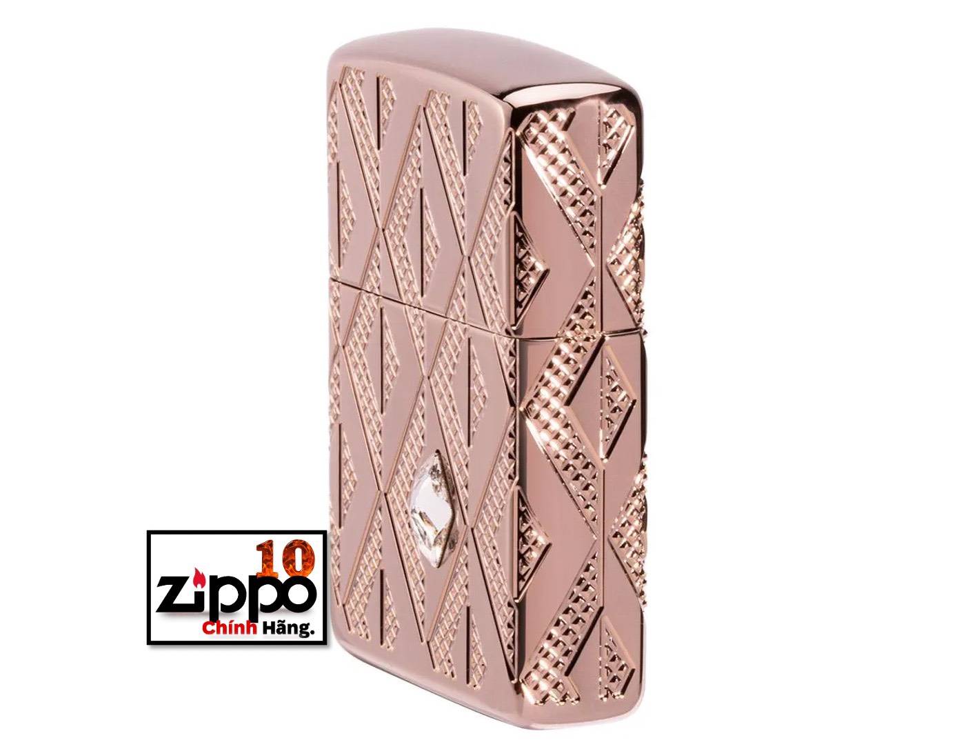 Bật lửa ZIPPO 49702 Armor Geometric Diamond Pattern Design - Chính hãng 100%