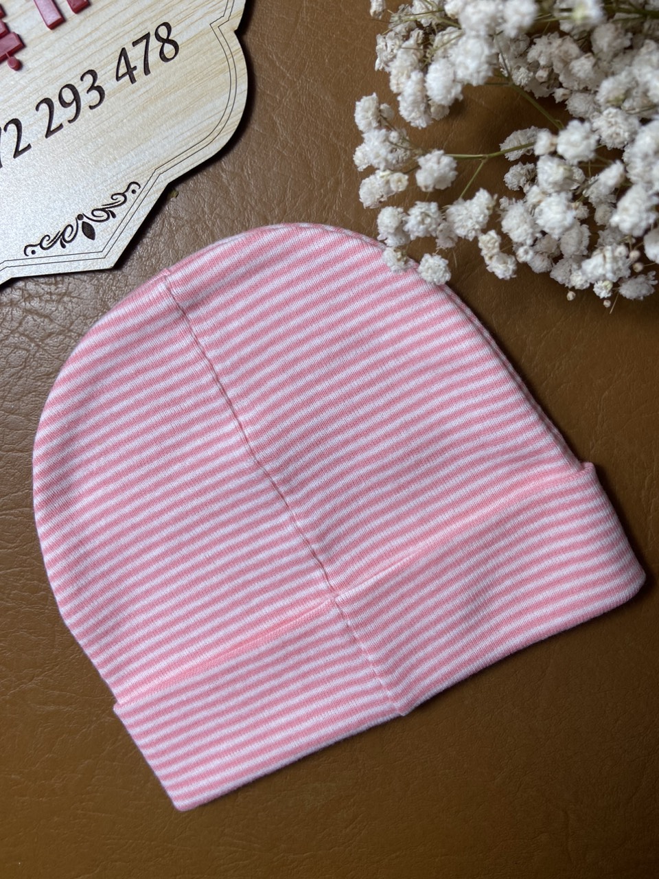 Nón vải sơ sinh cotton trơn cao cấp mịn mát cho bé từ 0-6 tháng