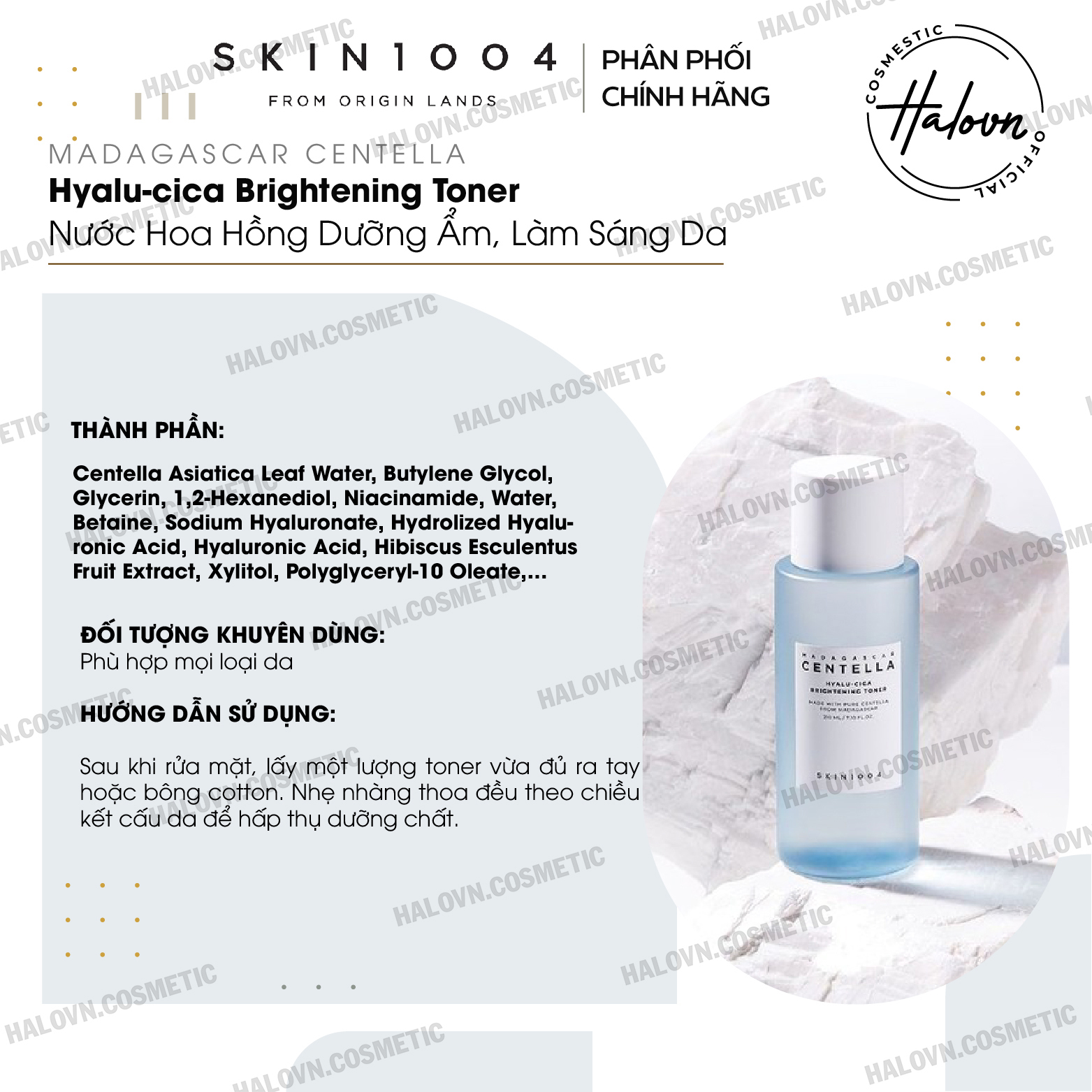 Nước Hoa Hồng Chiết Xuất Rau Má Skin1004 Madagascar Centella Hyalu-cica Brightening Toner 210ml