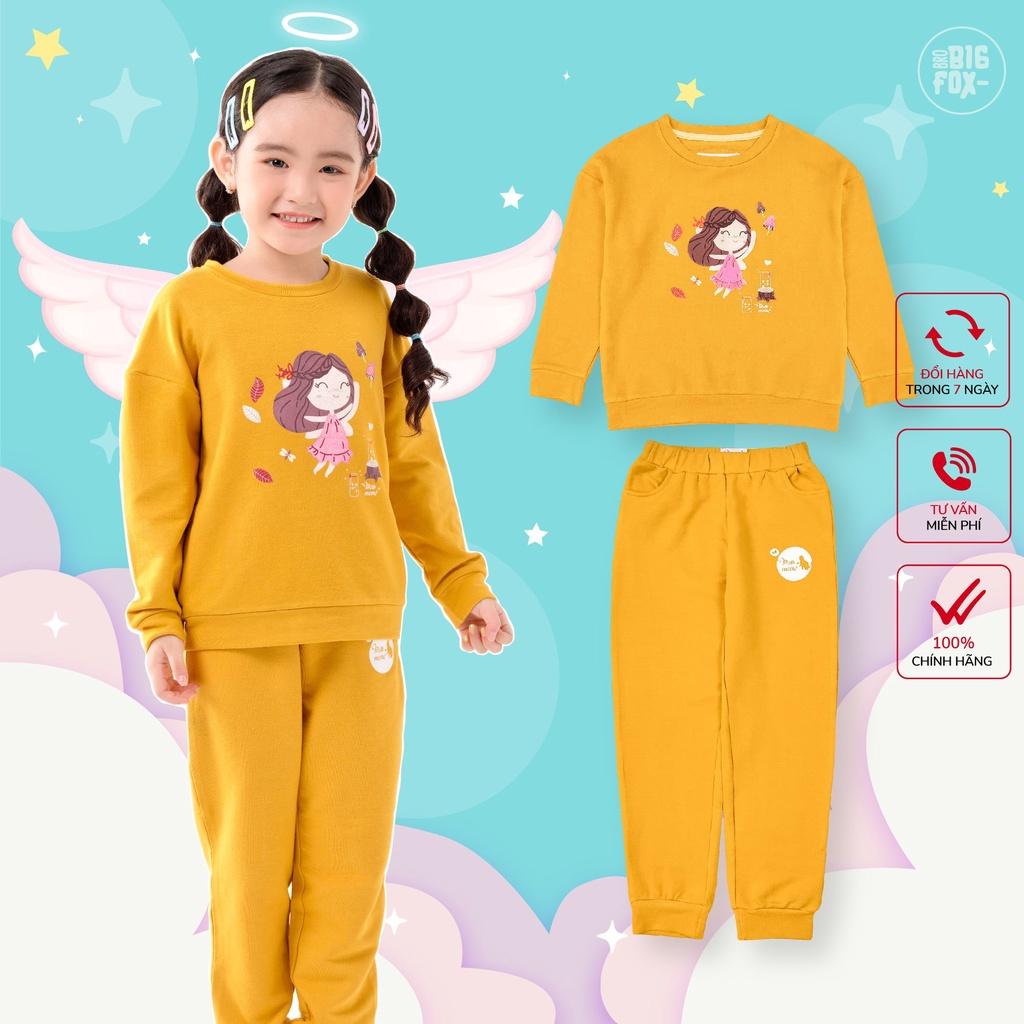 Bộ dài tay bé gái BIGFOX - MISS MEOW size đại, bộ thu đông cho bé phong cách Hàn Quốc hình thiên thần 10 - 31 kg