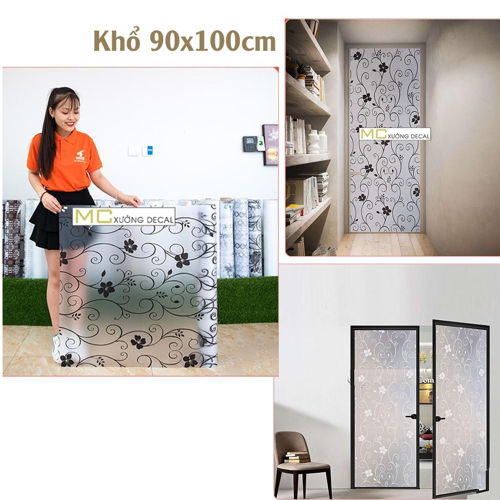 Đề can Dán Kính Hoa Dây T004 Khổ 90x100cm làm mờ kính chống nhìn