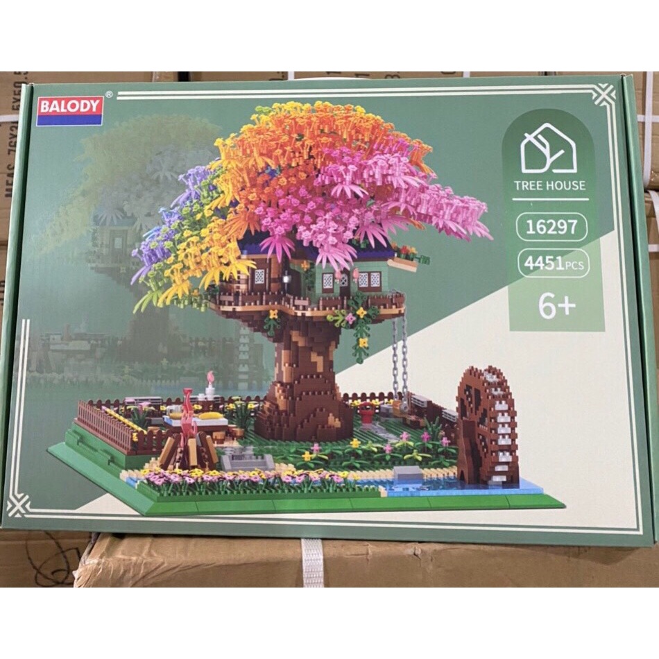 Mô hình nhà cây 7 màu size to TREE HOUSE tạo hình ngôi nhà trên cây bonsai cây cảnh