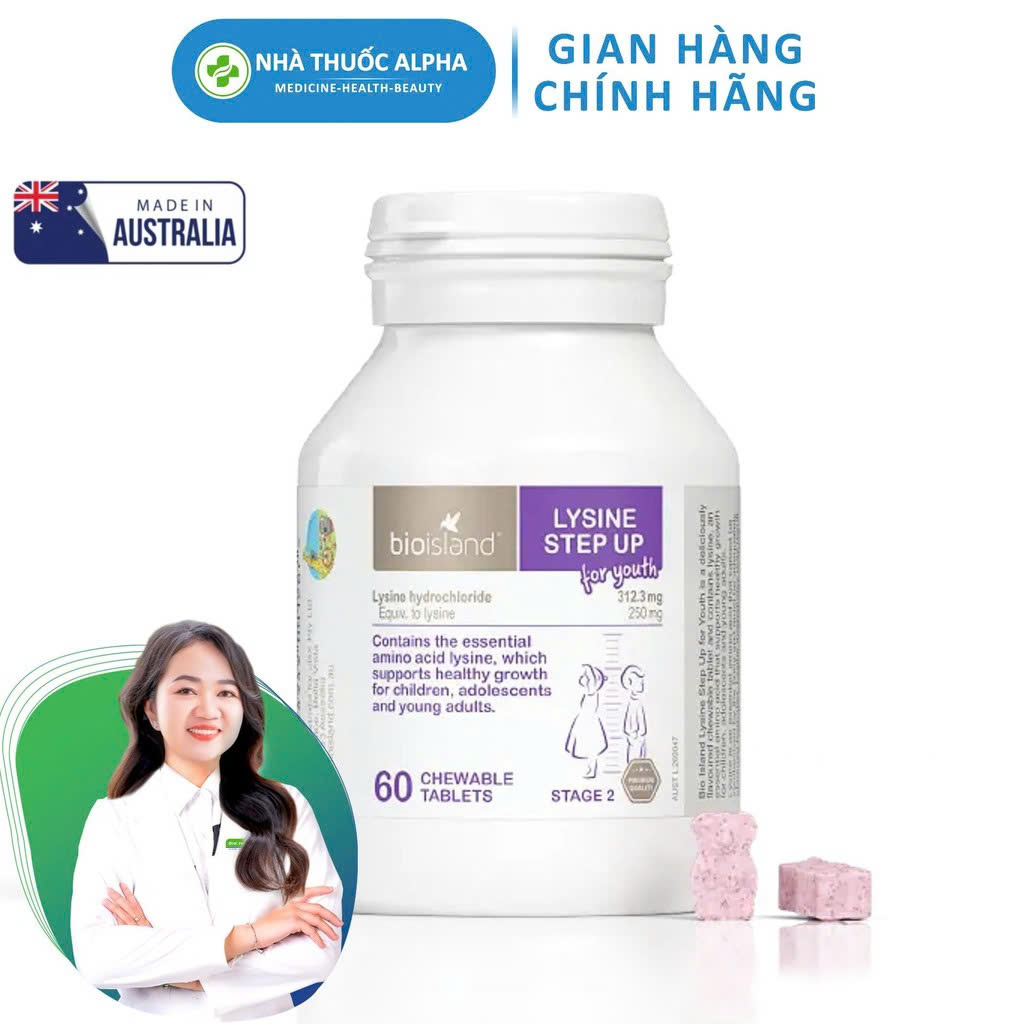 Viên uống hỗ trợ tăng chiều cao cho bé bioisland Lysine 60 Viên