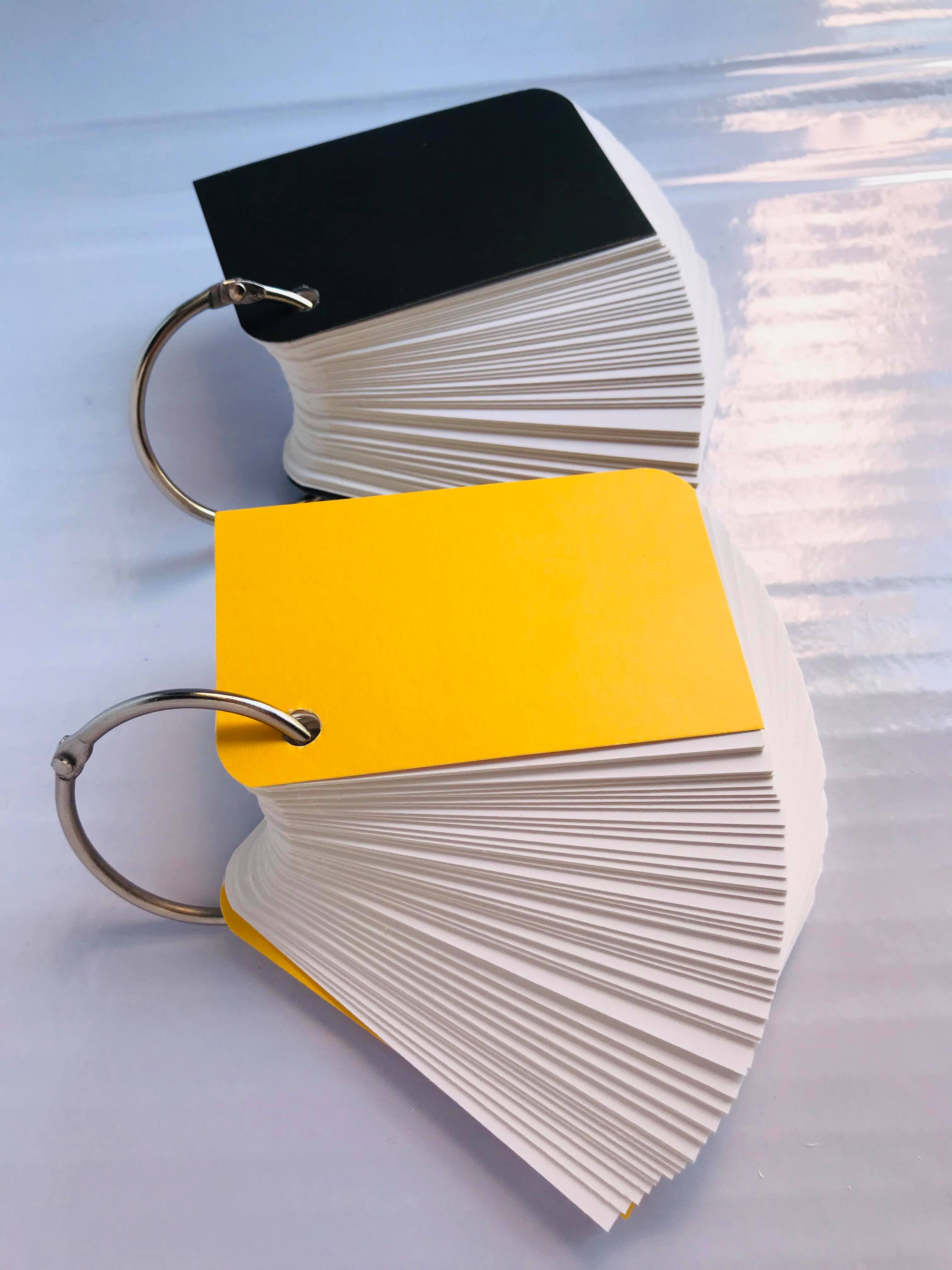 COMBO 2 tập flashcard trắng chiếc lá siêu dễ thương. Flashcard thẻ học từ vựng tiếng anh nhật hàn trung cao cấp | Bộ thẻ học tiếng nước ngoài (200 FLASHCARD TRẮNG ĐỤC BO GÓC) tặng kèm khoen