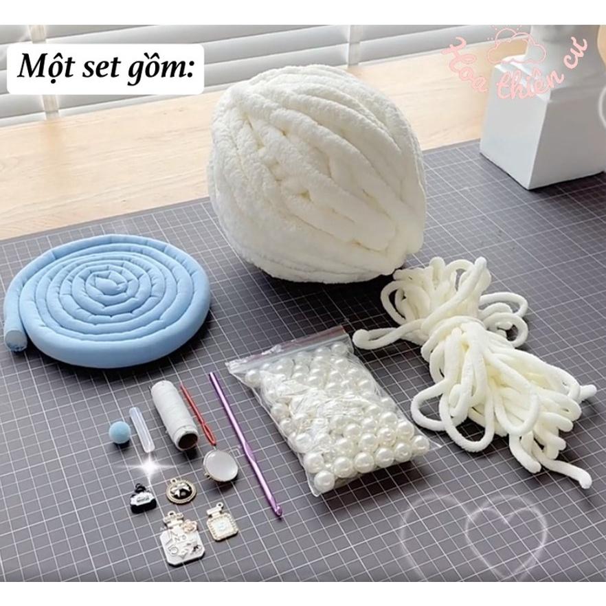 Túi xách nữ handmade tự đan DIY gồm đầy đủ phụ kiện