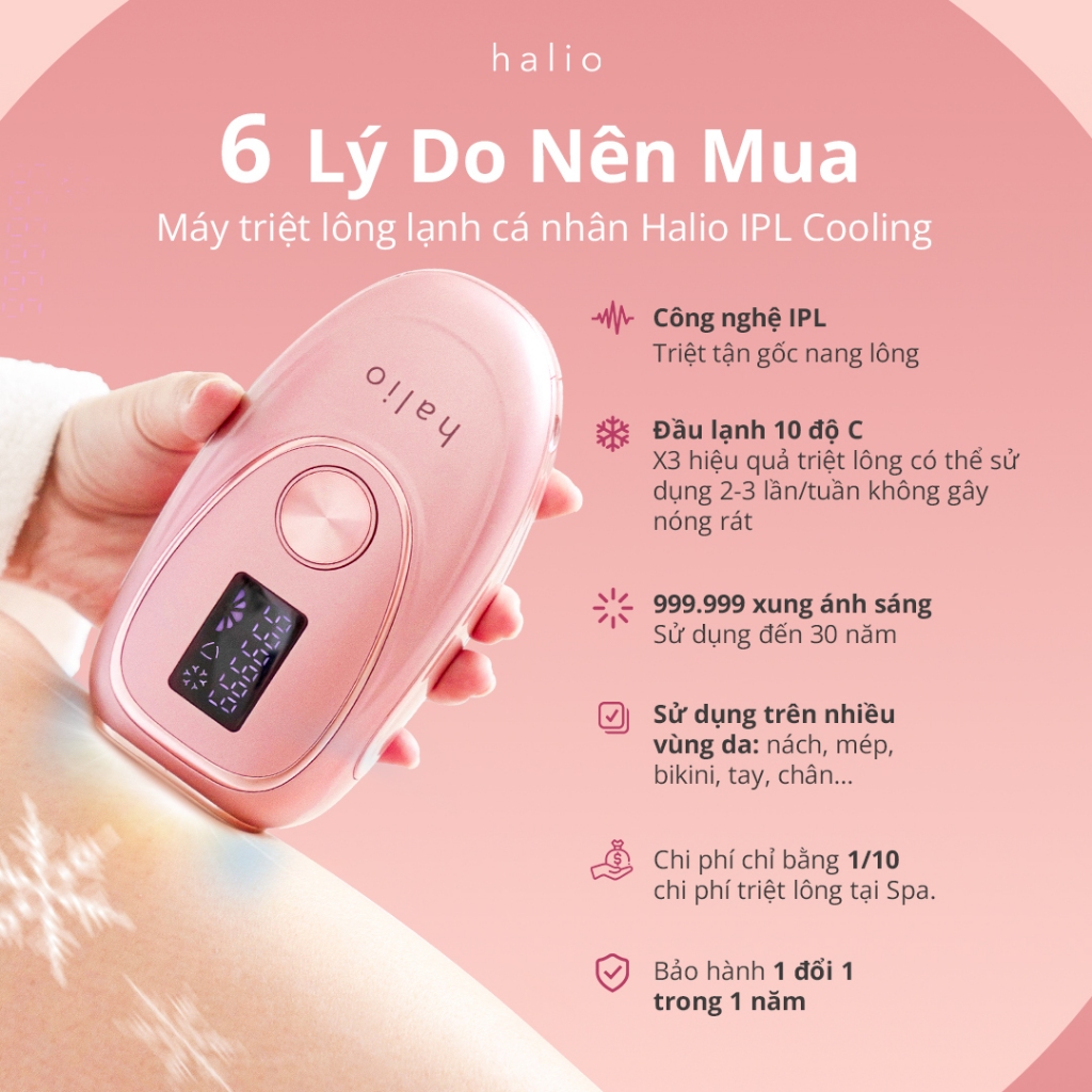 Máy Triệt Lông Băng Lạnh Trẻ Hóa Da Halio IPL Cooling Hair Removal Device