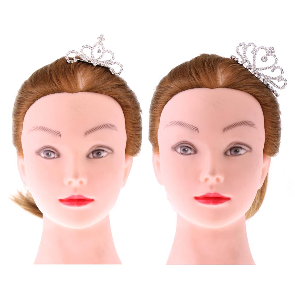 Princess Crown Tiara Crystal Hair Comb Wedding Bride Girls Hair Accessory #1