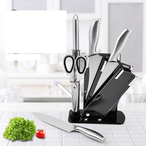 Bộ Dao Kéo Nhật Inox 6 Món Đúc Nguyên Khối Cao Cấp Sử Dụng Tiện Lợi Cho Nhà Bếp, Độ Bén Và Bền Cao - Tặng Kèm Khay Đựng