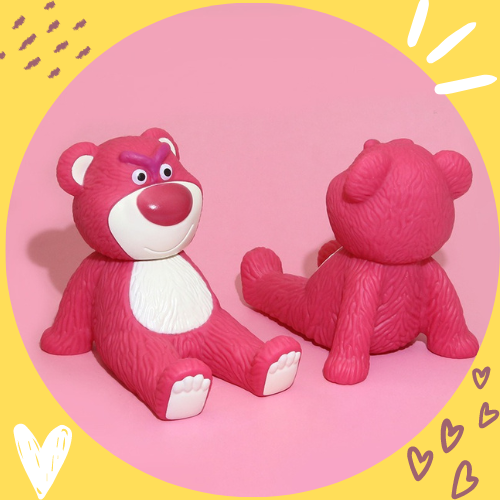 Giá đỡ kệ đỡ điện thoại, máy tính bảng gấu dâu Lotso để bàn cute đáng yêu trang trí góc làm việc, bàn học, để bàn