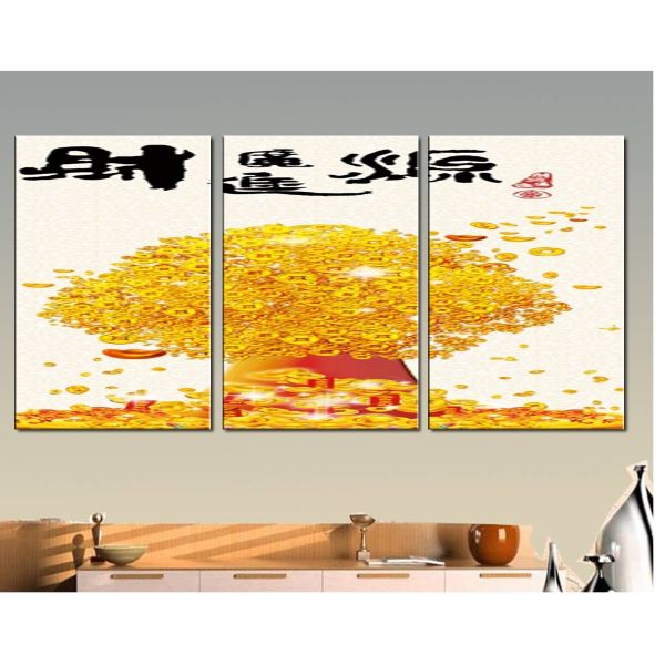 Tranh Treo Tường Hiện Đại Phòng Khách - Kim Tiền T3M---10949