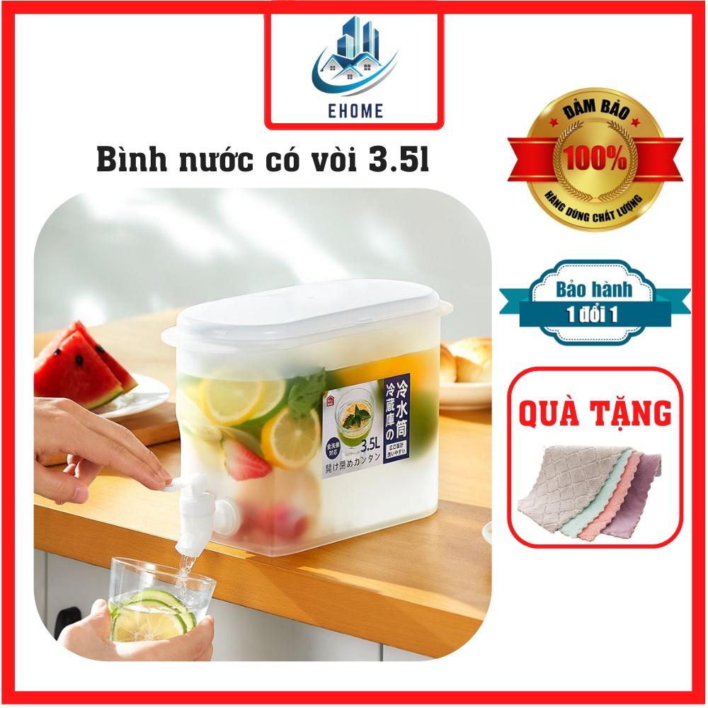 Bình đựng nước uống bằng nhựa có vòi để tủ lạnh dung tích 3,5l