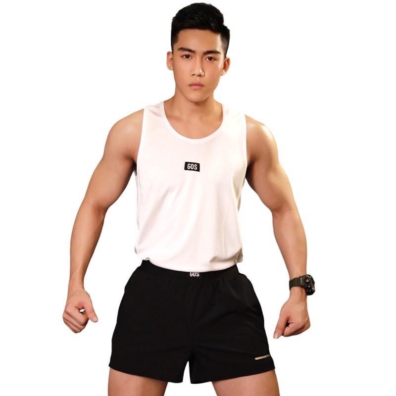 Áo thun gym, áo thun ba lỗ nam thun Coolmax GOS BOLD + tặng quần nhỏ