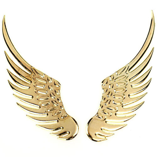 Logo Cánh Chim Ưng 3D Dán Cho Các Loại Xe Ô Tô Màu Vàng